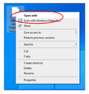 Open With screenshot