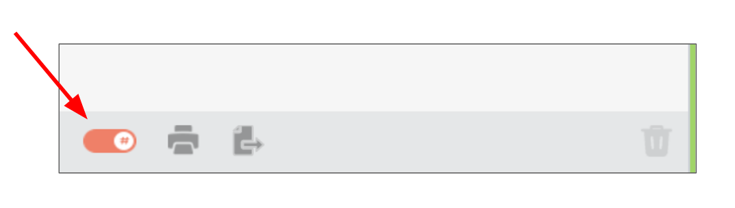 Image indicating where the pagination toggle is in Casedo