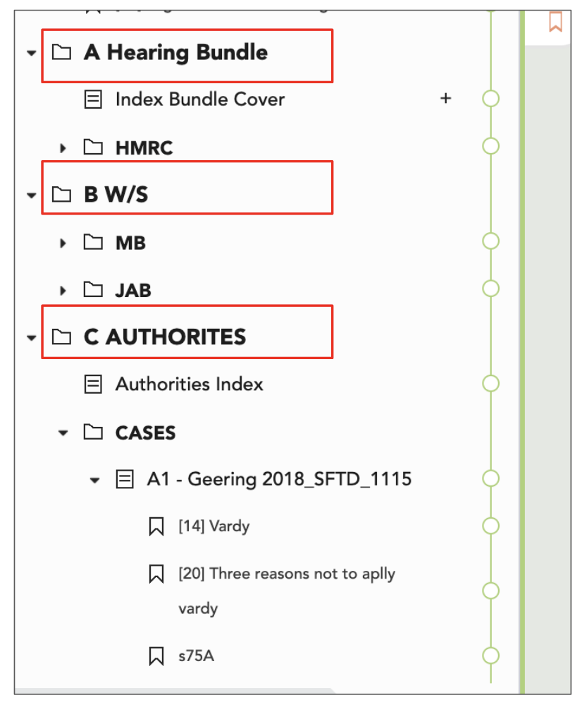 Image showing how folder-based pagination looks in the Casedo Index