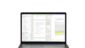Laptop displaying the intuitive tab free workspace in Casedo