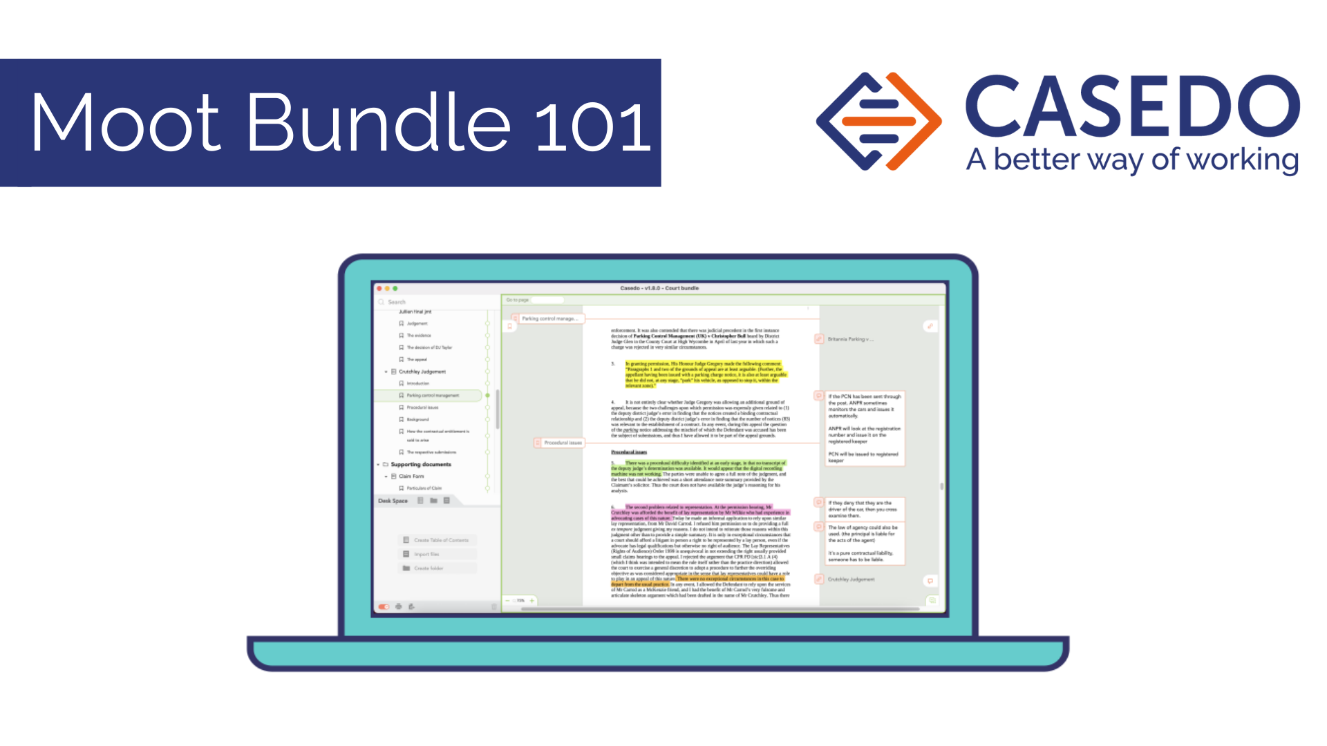Graphic illustrating Casedo Moot Bundle 101 Guide