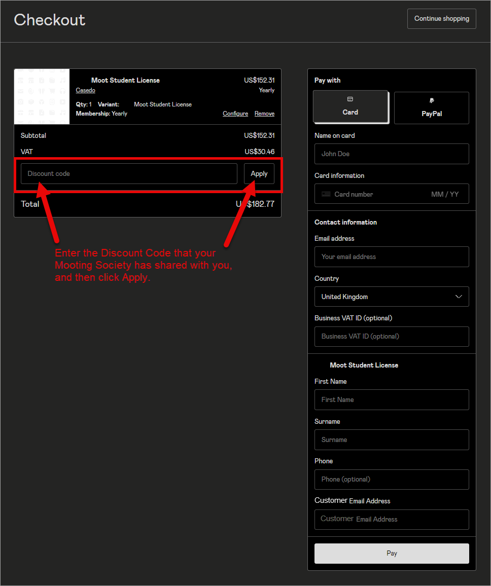 A screen shot of the checkout page showing failure to import notifications.
