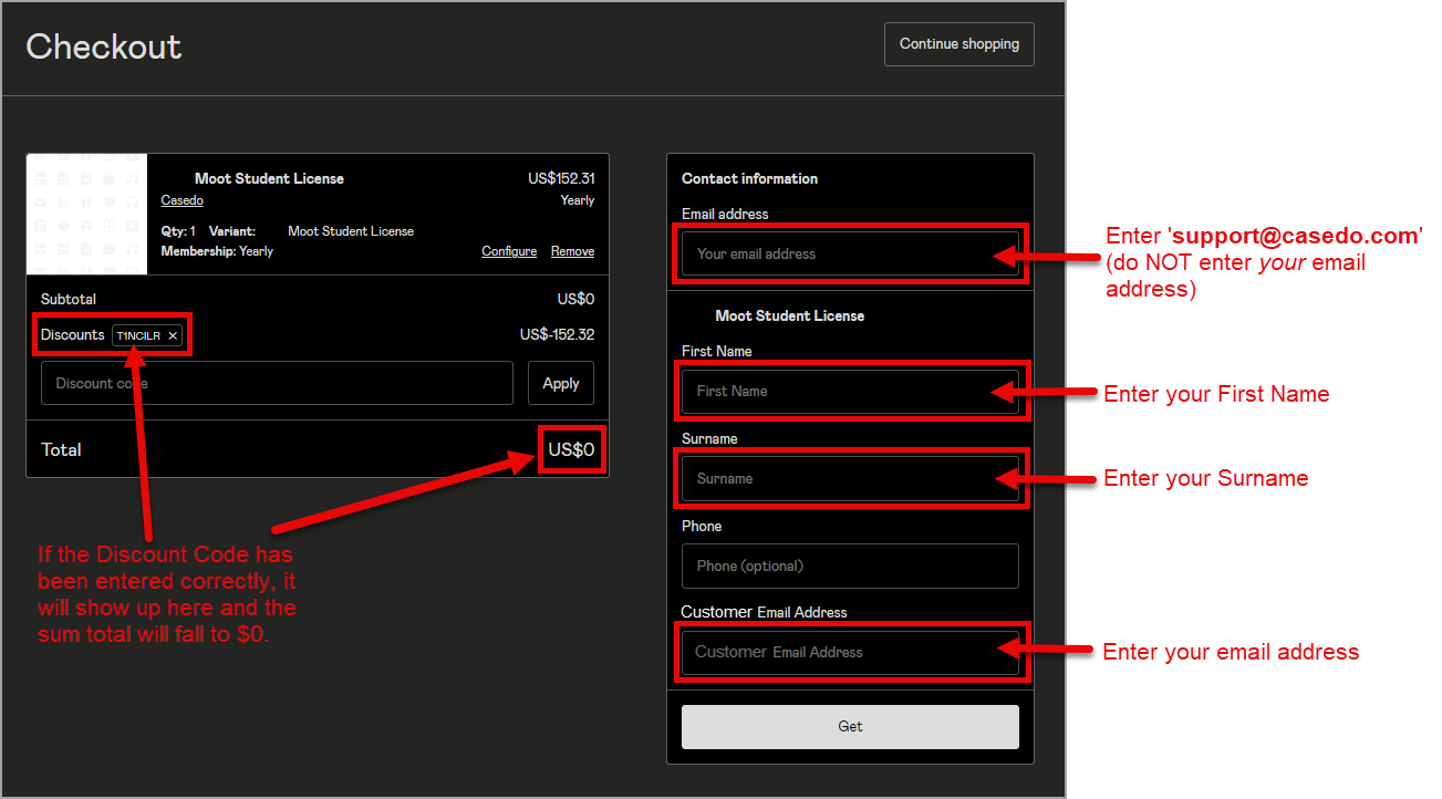 A screenshot of the checkout page on a wordpress website with Failure to import notifications.