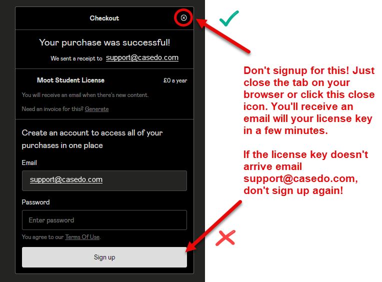 A screenshot of a mobile phone with a sign in screen displaying failure to import notifications.